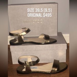 Jimmy Choo gold sandals size 9 1/2